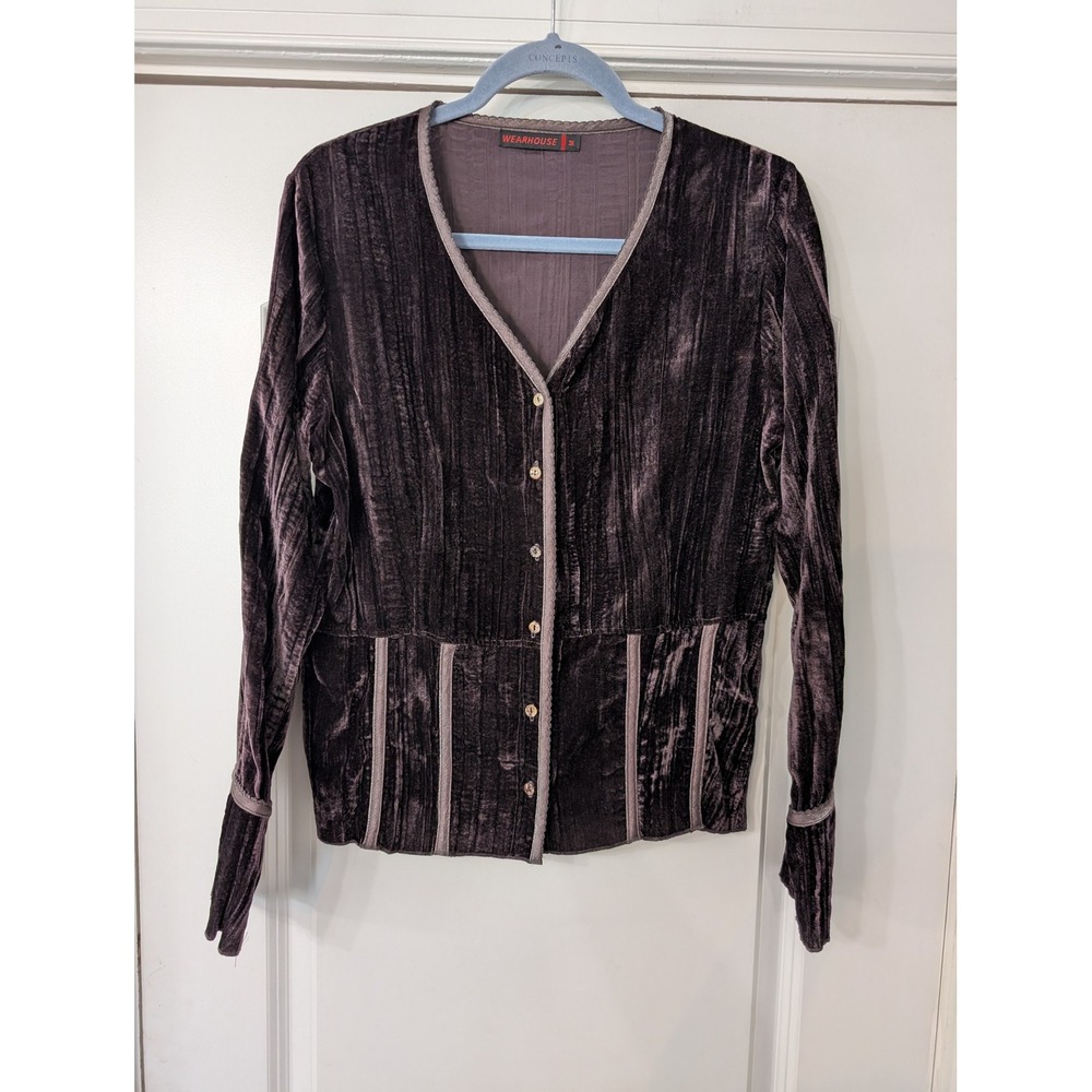 Wearhouse Womens Crushed Velvet Jacket Purple medium ren faire witchy whimsical